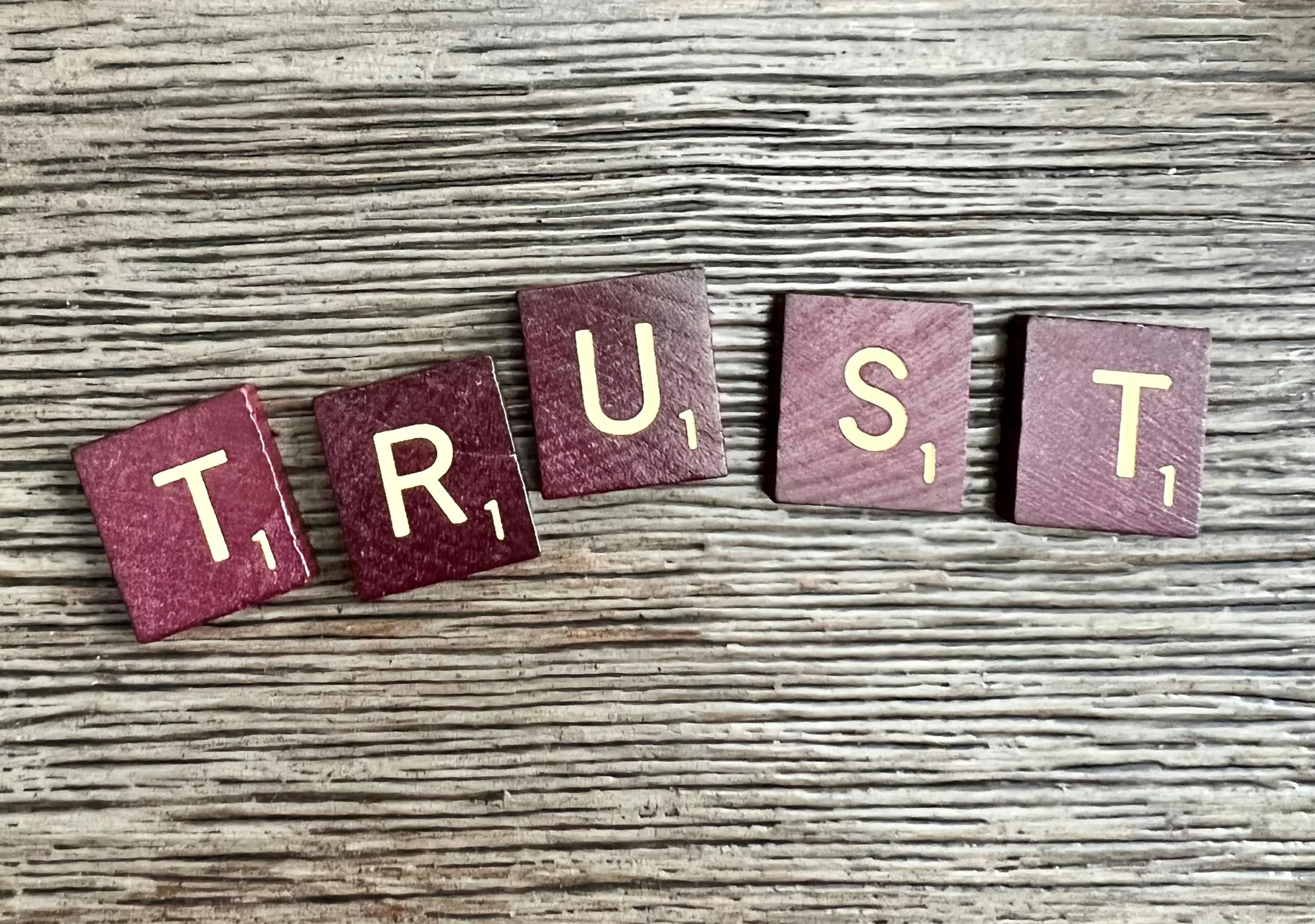 Destacar a palavra "trust" trazendo a importância da confiança entre cliente e marca.